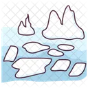 Melting Glacier Iceberg Global Warming Icon