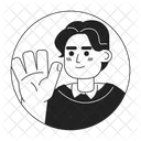 Middle eastern boy waving hand greeting  Icon