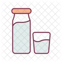 Milk Bottle And Glass Milk Bottle Milk Glass Icon