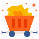 Mining Trolley Coal Combustible Icon