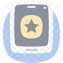 Mobile Feedback Star Flat Rounded Icon Icône