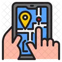 Mobile Navigation Telefonkarte Mobiler Standort Symbol