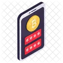 Mobile Secure Bitcoin Secure Cryptocurrency Crypto Icon