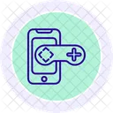 Mobile Gaming Line Icon Symbol