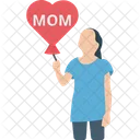 Mom Loving Balloon Celebration Icon