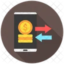 Money Transfer Mobile Send Icon