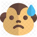 Monkey Sad With Sweat  Icon