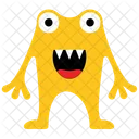 Cartoon Monster Frog Alien Halloween Monster Icon