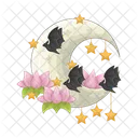 Moon Bat Bat Moon Halloween 아이콘