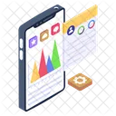 Mobile Analytics Mobile Graph Mountain Chart Icon