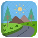 Mountain Road Mountain Nature Icon