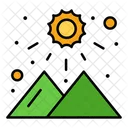 Mountains Sun Nature Icon