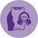 Music App Hand Holding Phone Audio Application Icon