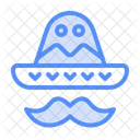 Mustache Sambrero Mexican Had With Mustache Icono