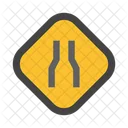 Narrow Road Road Sign Narrow Road Ahead Icon