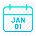 01 January Calendar Newyear Icon