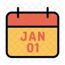 01 January Calendar Newyear Icon