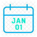 01 January Calendar Newyear Icon