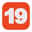 Nineteen 19 Number Icon