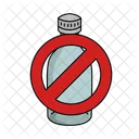 No Plastic Bottle Plastic Forbidden Icon