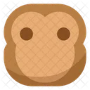 Flat Face Monkey Emoji Icon