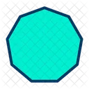 Geometrical Nonagon Shape Icon