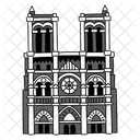 Black Monochrome Notre Dame De Paris Illustration Landmarks Icons アイコン