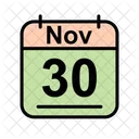 November Calendar Date Icon