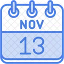 November Calendar Days Time And Date Icon