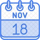 November Calendar Days Time And Date Icon