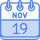 November Calendar Days Time And Date Icon