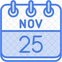 November Calendar Days Time And Date Icon