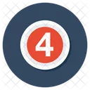 Number Four Counting Math Icon