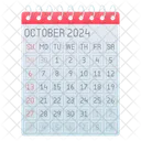 October Oct Calendar Icon