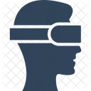 Pantalla Montada En La Cabeza Dispositivo Montado En La Cabeza Realidad Virtual Icono