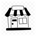 Black Monochrome Offline Store Illustration Offline Store Store Icon