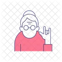 Old woman show love you gesture  Icon