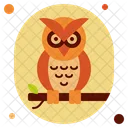 Ominous Owl Halloween Pumpkin Icon