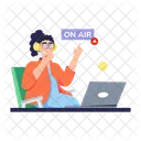 On Air Live Podcast Podcast Show Symbol