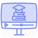 Online Courses Duotone Line Icon アイコン