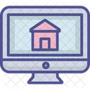 Online Hypothek Online Immobilienkauf Online Immobilienauswahl Symbol