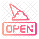 Open Sign Cream Icon