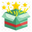 Open Box Gift Stars Icon