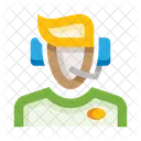 Customer Care Operator Man Icon