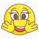 Hola Emoji Expresion De Saludo Etiqueta Emocional Icono