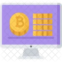 Computadora Monitor Bitcoin Icono