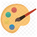 Paint Palette And Brush Paint Pallete Icon