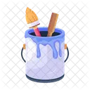 Trendy 2 D Icon Design Of Paintbrush Symbol