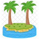 Tropische Insel Insel Paradies Symbol