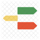 Panneau directionnel à trois voies  Icône